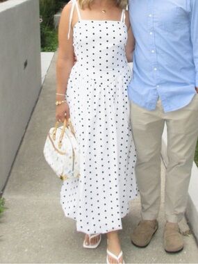 White Polka Dot Maxi Dress